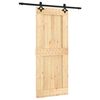 vidaXL Porta scorrevole Naturale e Nero 85 x 210 cm