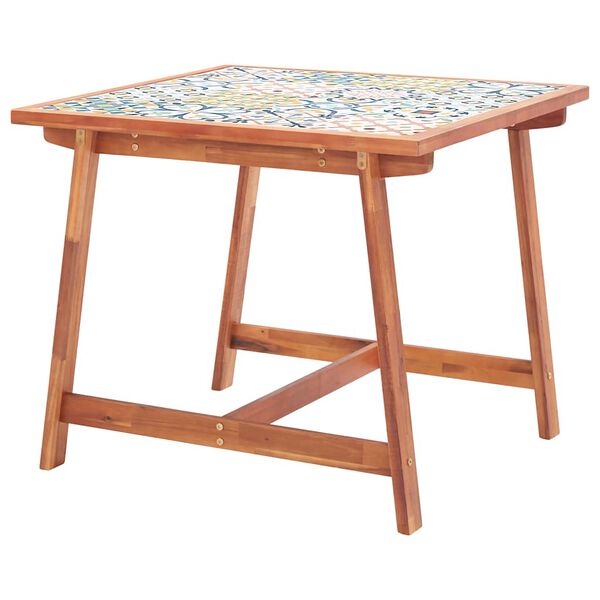 vidaXL Tavolo da Pranzo da Giardino 88x88x75 cm Legno Massello Acacia