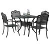 vidaXL Set di Tavolo da Giardino 5 pcs Nero Alluminio pressofuso