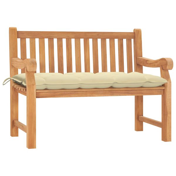 vidaXL Panca da Giardino con Cuscino 120 cm Legno Massello di Teak