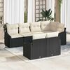 vidaXL Set di divani con cuscino 7 pcs Nero polyrattan
