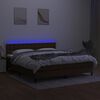 vidaXL Letto a Molle Materasso e LED MarroneScuro 180x200cm in Tessuto