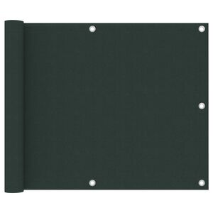 vidaXL Paravento da Balcone Verde Scuro 75x300 cm Tessuto Oxford
