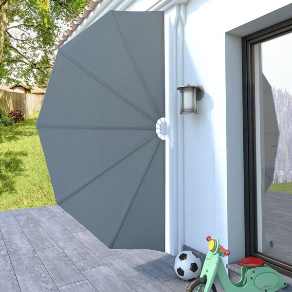 vidaXL Tenda Laterale per Terrazza Pieghevole Grigio 160 cm