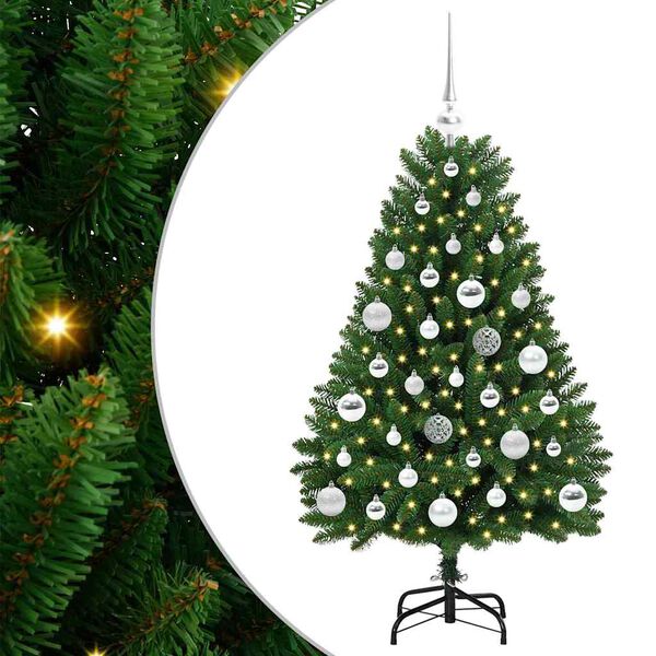 vidaXL Albero di Natale artificiale Verde 120 cm PVC e Metallo
