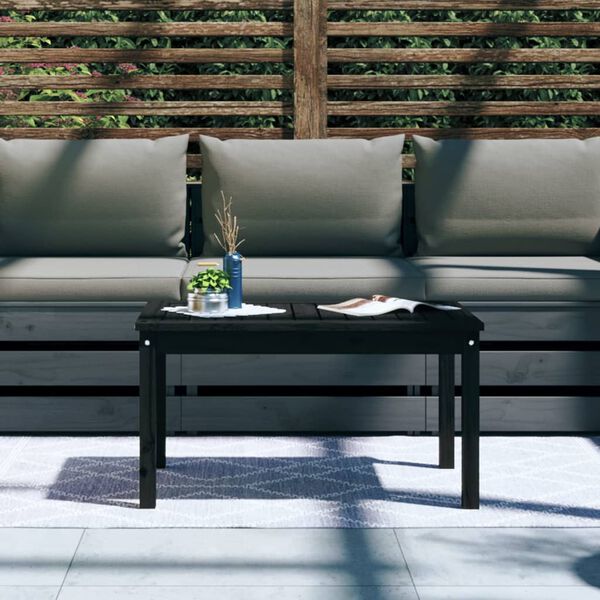 vidaXL Tavolo da Giardino Nero 82,5x50,5x45 cm Legno Massello Pino