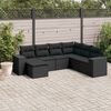 vidaXL Set Divani da Giardino con Cuscini 7pz Nero Polyrattan
