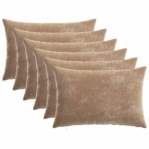 vidaXL Federa 6 pz HEERLEN Marrone 30 x 50 cm Tessuto Chenille