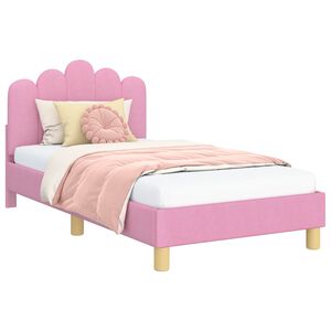 vidaXL Struttura letto bambini con testata Rosa 80 x 160 cm Tessuto