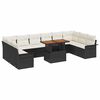 vidaXL Set Divano da Giardino 11 pcs Nero Poly Rattan