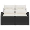 vidaXL Divano da giardino Nero 124 x 62 x 69cm polyrattan