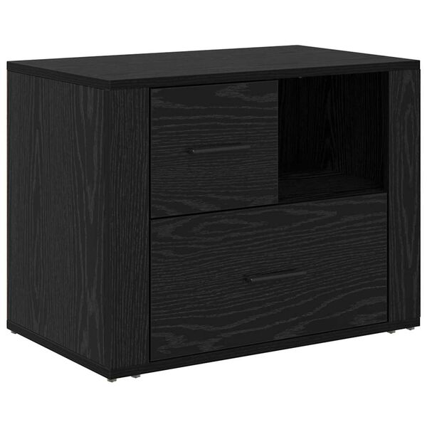 vidaXL Armadio da Notte Rovere Nero 35 x 60 x 50 cm Legno multistrato