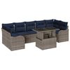 vidaXL Set Divano da Giardino 8 pz Grigio e Blu Navy polyrattan