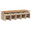 vidaXL Set da Pranzo da Giardino 15 pz con Cuscini Beige in Polyrattan