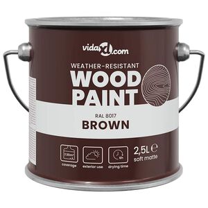 vidaXL Vernice per legno Marrone 2,5 L Stampa da parete