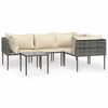vidaXL Set Divani da Giardino 5 pz con Cuscini in Polyrattan Grigio