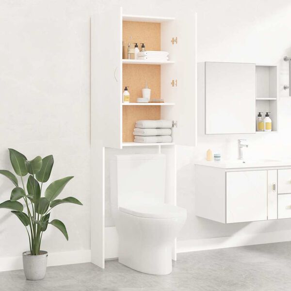 vidaXL Mobile per Lavatrice Bianco 64x25,5x190 cm