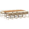 vidaXL Set da Pranzo da Giardino 11 pz con Cuscini Beige in Polyrattan