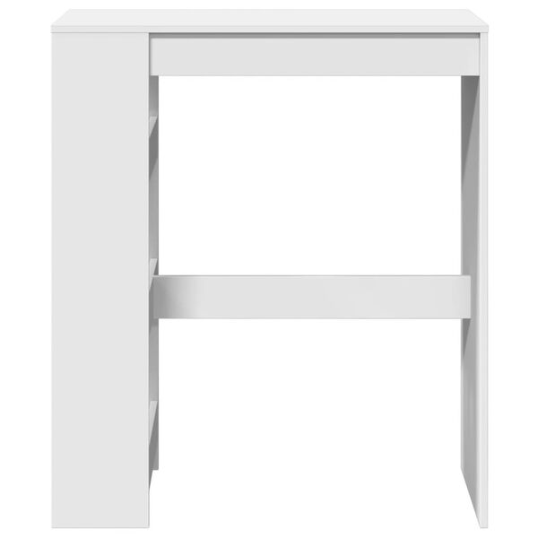 vidaXL Tavolo Bar con Rastrelliera Bianco 90x40x103,5 cm Multistrato