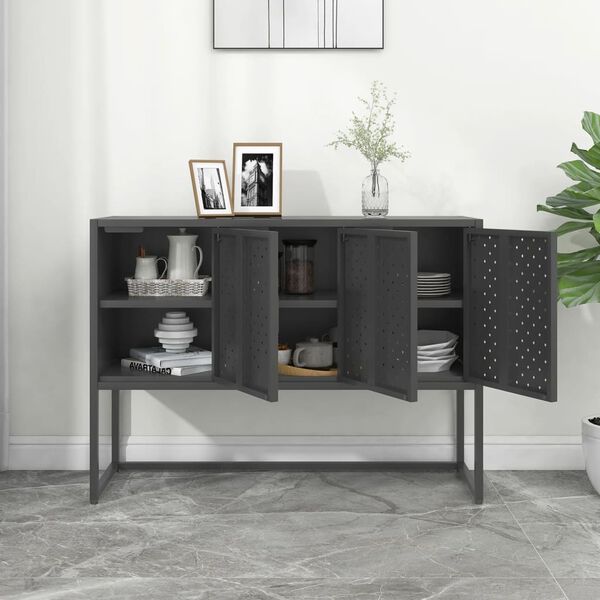 vidaXL Credenza Antracite 105x35x75 cm in Acciaio