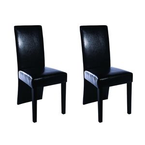 vidaXL Sedie da Pranzo 2 pz Nere in Similpelle