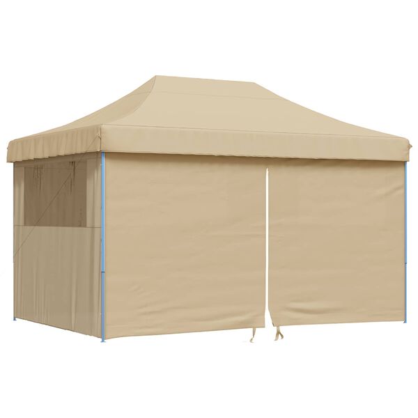 vidaXL Tendone per Feste Pieghevole Pop-Up con 4 Pareti Beige