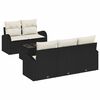 vidaXL Set Divano da Giardino 6 pz Nero polyrattan