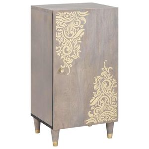 vidaXL Credenza Grigio e Oro 40 x 33 x 75 cm Legno di mango massello