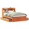 vidaXL Letto Libreria senza Materasso Marrone Cera 140x200 cm in Pino