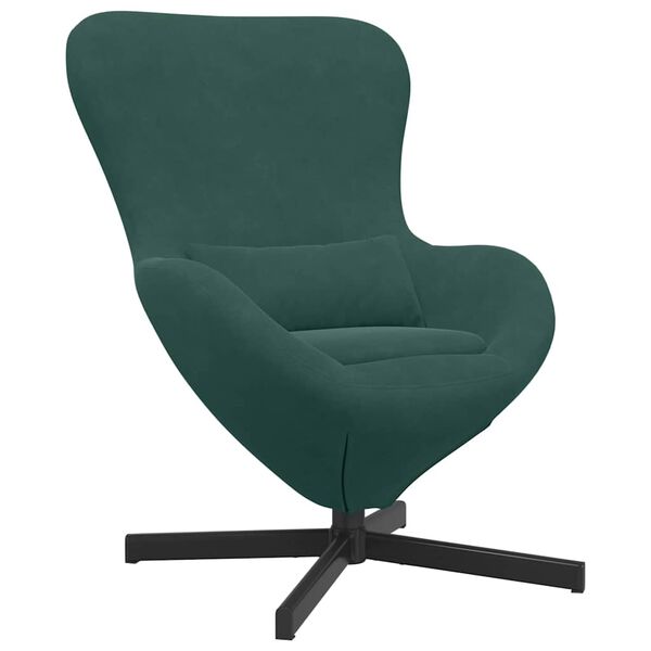 vidaXL Poltrona uovo Verde Scuro 63 x 73 x 90 cm Velluto