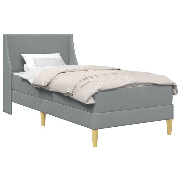 vidaXL Struttura letto con materasso Grigio chiaro 90 x 200 cm Tessuto