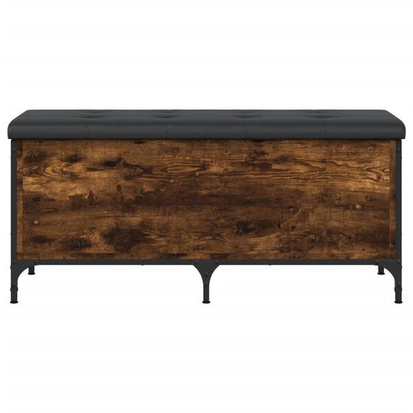 vidaXL Panca Portaoggetti Rovere Fumo 102x42x45 cm Legno Multistrato