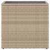 vidaXL Tavolino da Giardino Piano Vetro Beige 58x27,5x55 cm Polyrattan