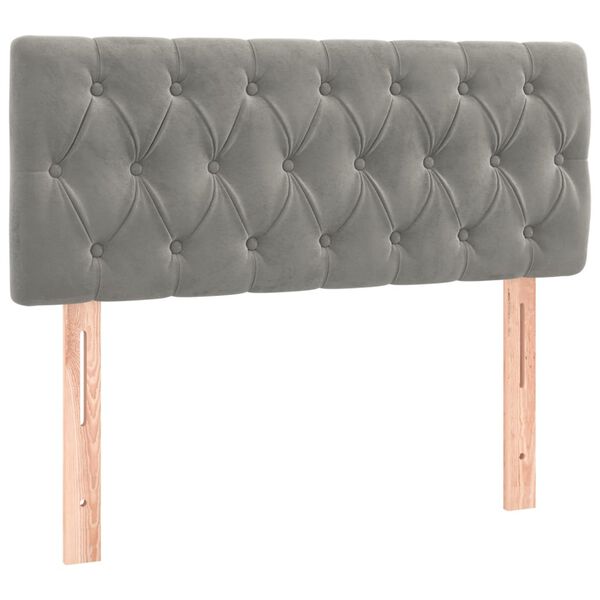 vidaXL Testiera a LED Grigio Chiaro 90x7x78/88 cm in Velluto