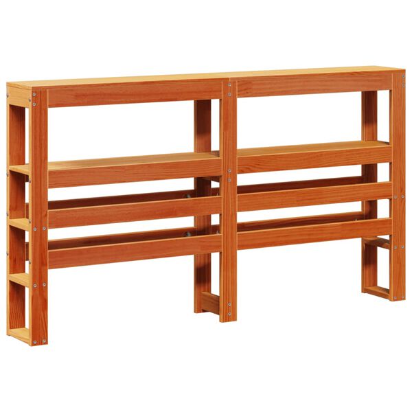 vidaXL Testiera con Ripiani Marrone Cera 150 cm Legno Massello di Pino