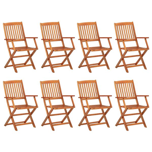 vidaXL Set da Pranzo da Giardino 9pz 180x90x75cm Legno Massello Acacia