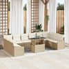 vidaXL Set di divani con cuscino 11 pcs Beige e Crema polyrattan