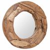 vidaXL Specchio Decorativo in Legno di Teak 60 cm Rotondo
