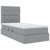 vidaXL Letto con contenitore e LED con led Grigio chiaro 90 x 190 cm