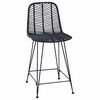 vidaXL Sedia da Bar 2 pcs Nero 44,5 x 54,5 x 97,5 cm Rattan e Ferro