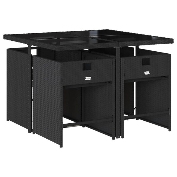 vidaXL Set da Pranzo da Giardino 5 pz con Cuscini in Polyrattan Grigio