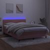 vidaXL Letto a Molle con Materasso e LED Rosa 140x200 cm in Velluto