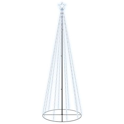 vidaXL Albero di Natale a Cono Bianco Freddo 310 LED 100x300 cm