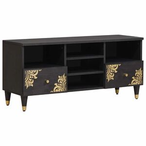 vidaXL Mobile TV Nero 100 x 33 x 46 cm Legno di mango massello