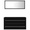 vidaXL Set Mobili da Bagno 2 pz Nero in Legno Multistrato