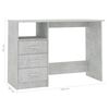vidaXL Scrivania Cassetti Grigio Cemento 110x50x76cm Legno Multistrato