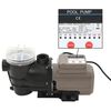vidaXL Pompa per Piscina con Timer Nera 0,25 HP 8000 L/h