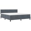 vidaXL Letto a molle con testiera Grigio scuro 180 x 200 cm Velluto