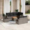 vidaXL Set Divano da Giardino 9 pz con Cuscini Grigio in Polyrattan
