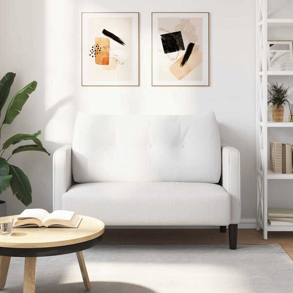 vidaXL Cuscino per Schiena Bianco 100 x 24 x 50 cm Tessuto